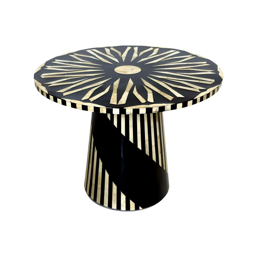 Contemporary Black Bone Inlay Resin Table