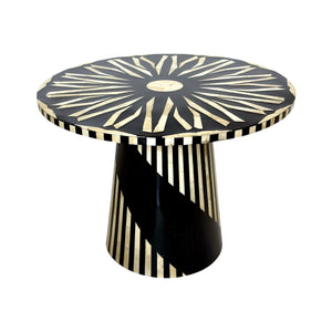 Contemporary Black Bone Inlay Resin Table