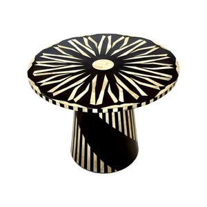 Contemporary Black Bone Inlay Resin Table