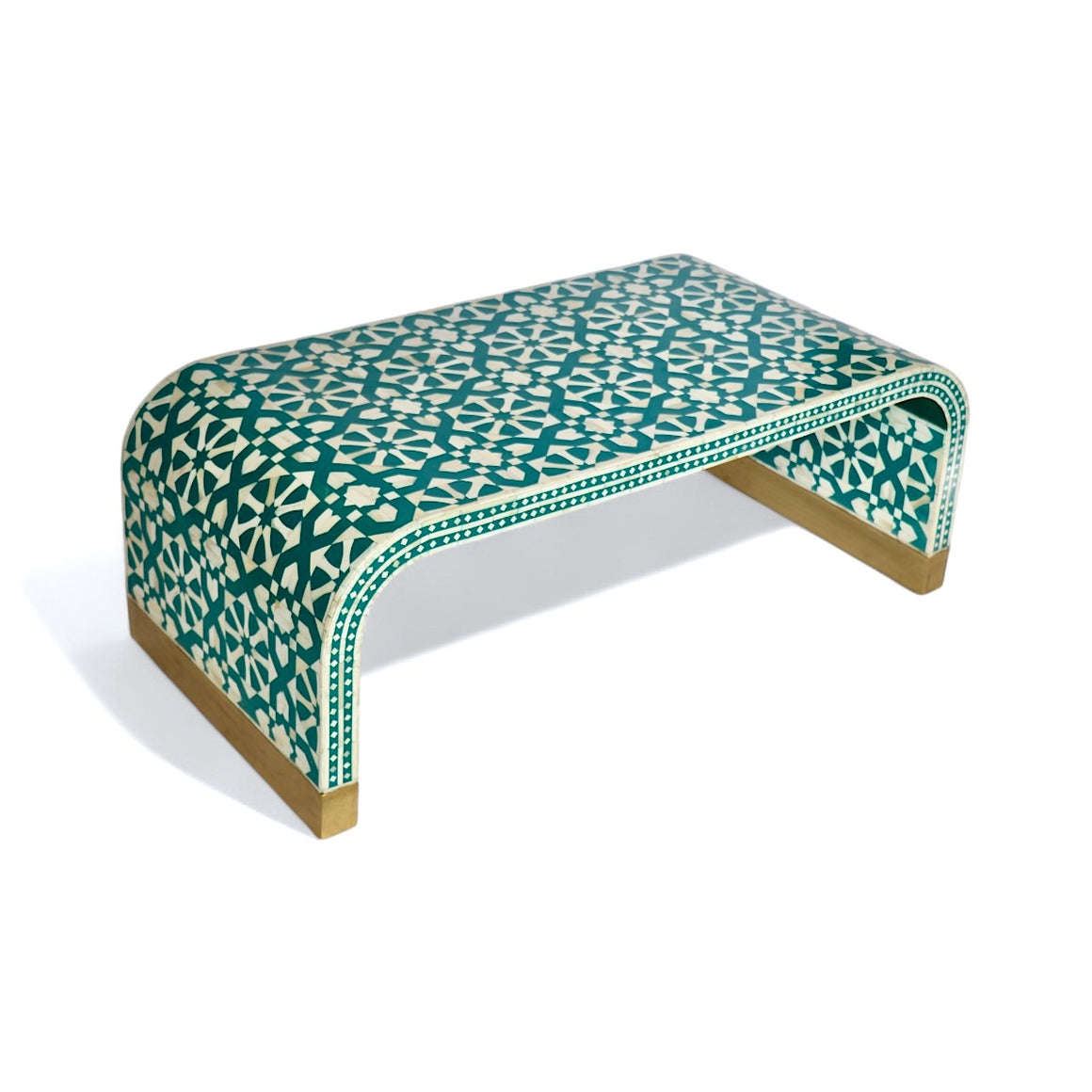 Fez Turquoise  Bone Inlay Coffee Table