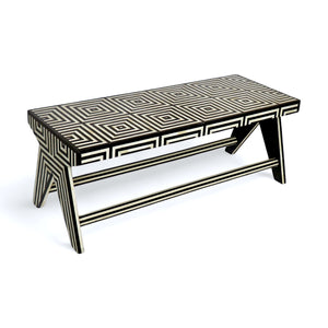 Geometric Bone Inlay Bench