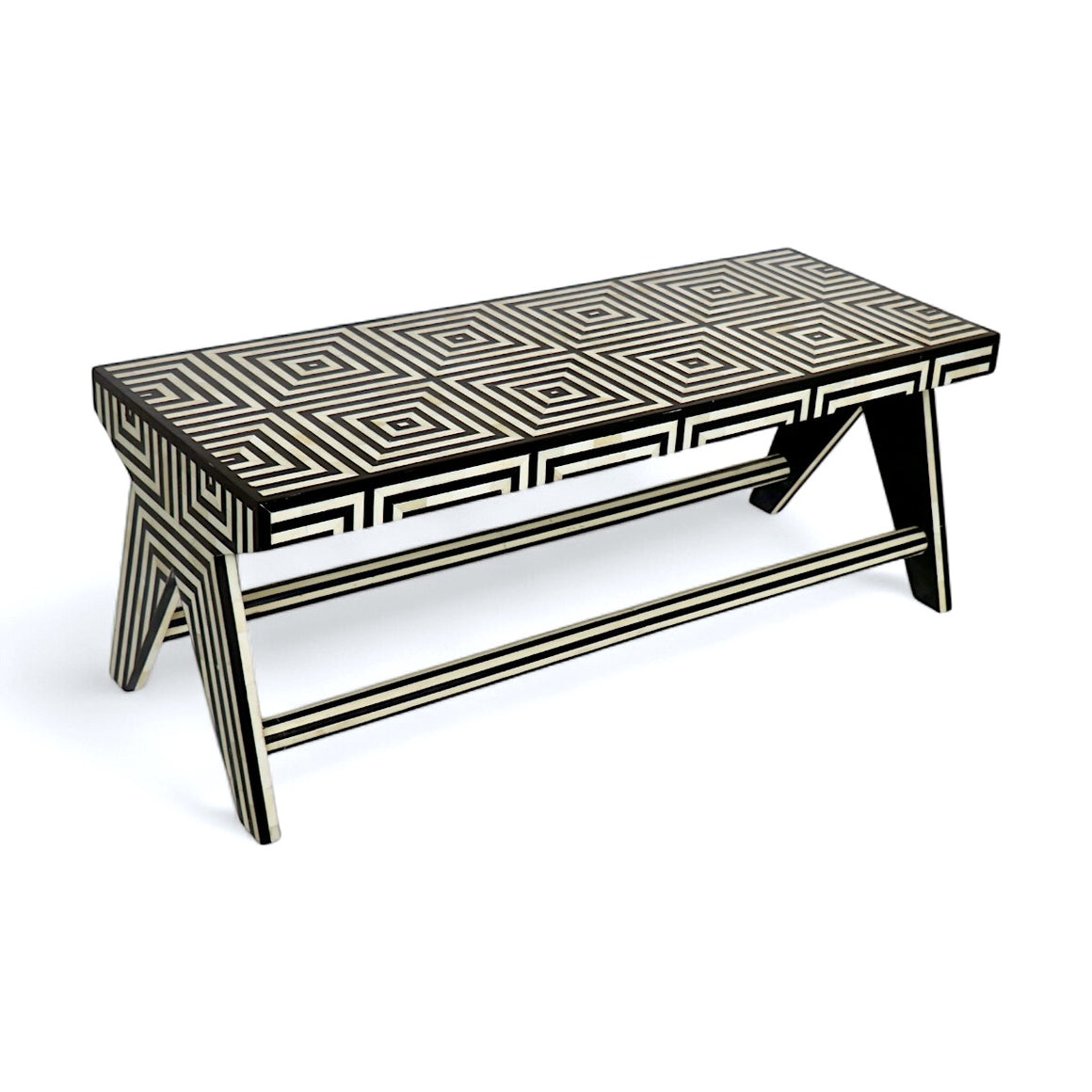 Geometric Bone Inlay Bench