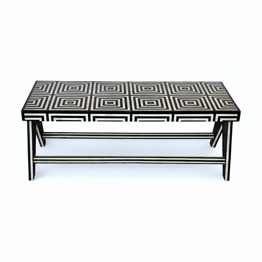 Geometric Bone Inlay Bench