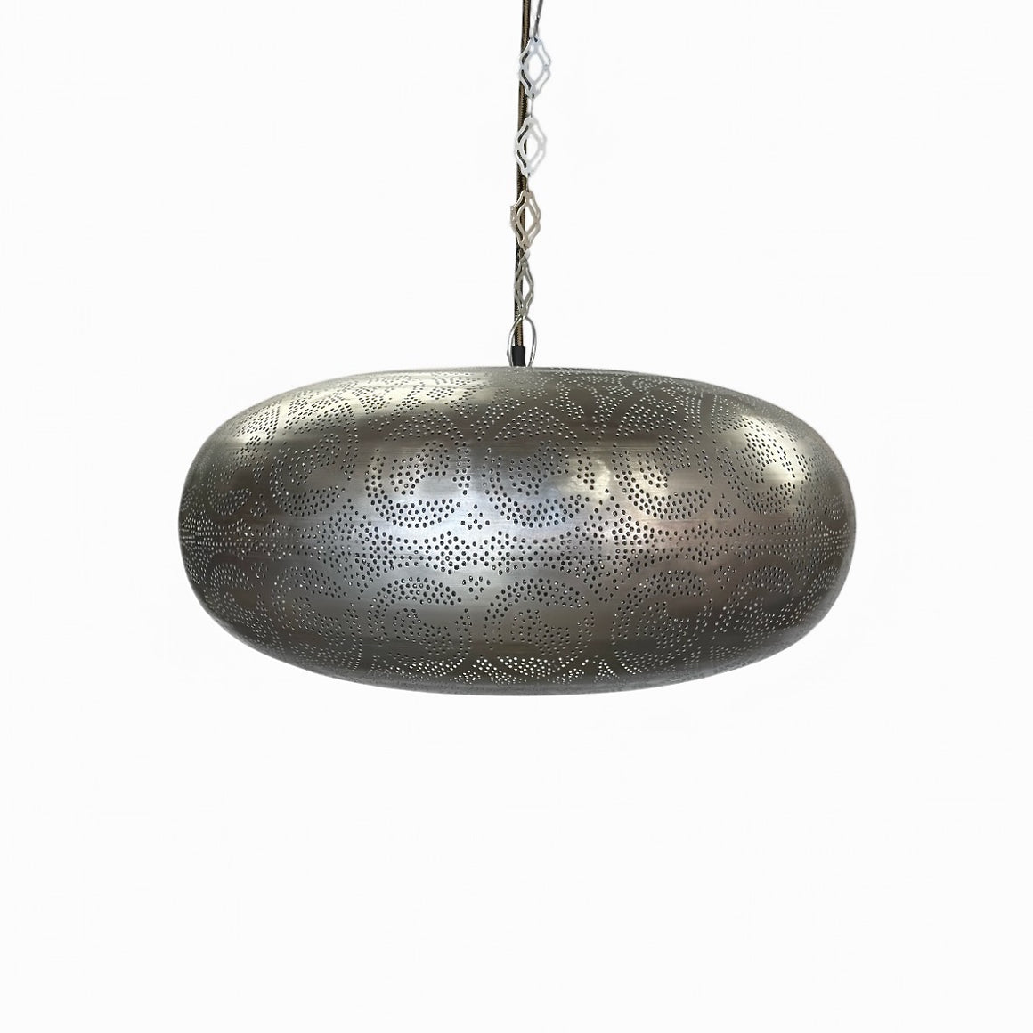 Handcrafted Silver Moroccan Pendant Lamp