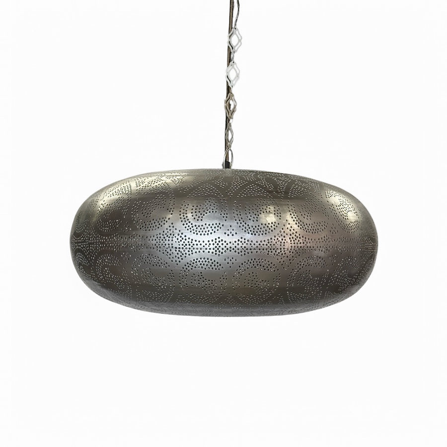 Handcrafted Silver Moroccan Pendant Lamp