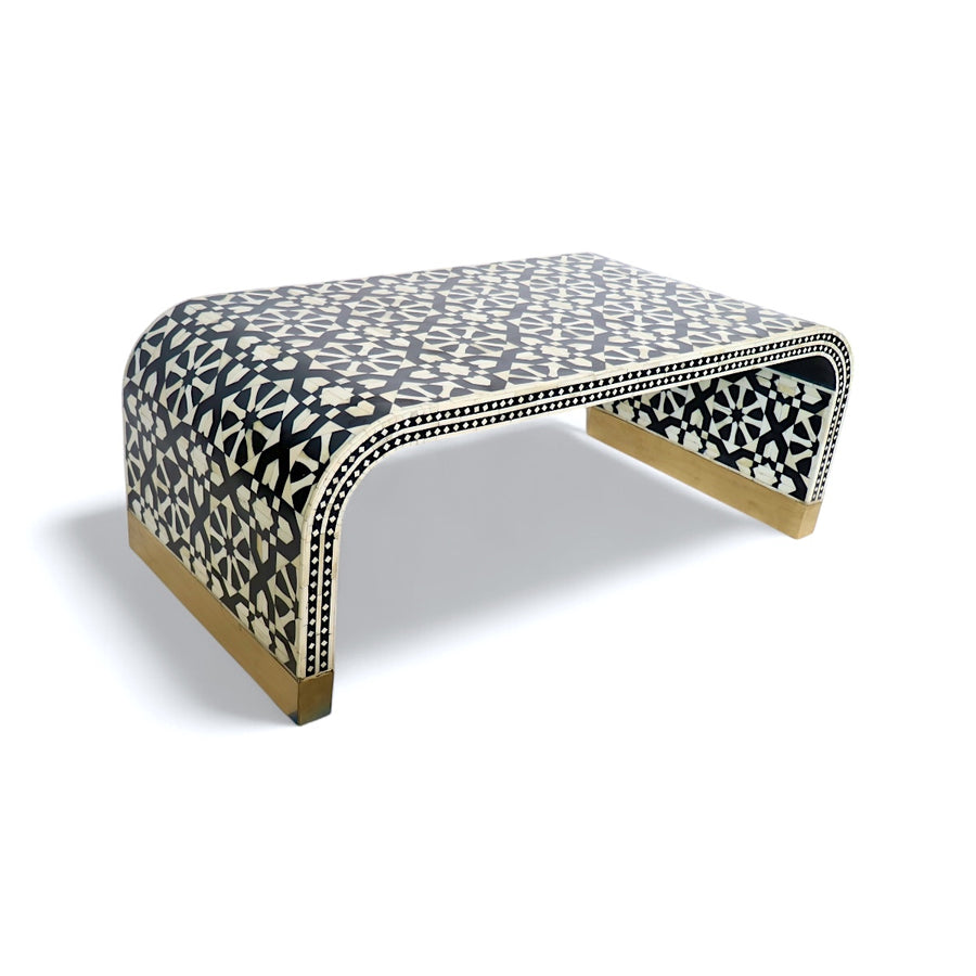 Fez Black Bone Inlay Coffee Table