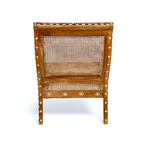 Teak Wood Bone Inlay Armchair